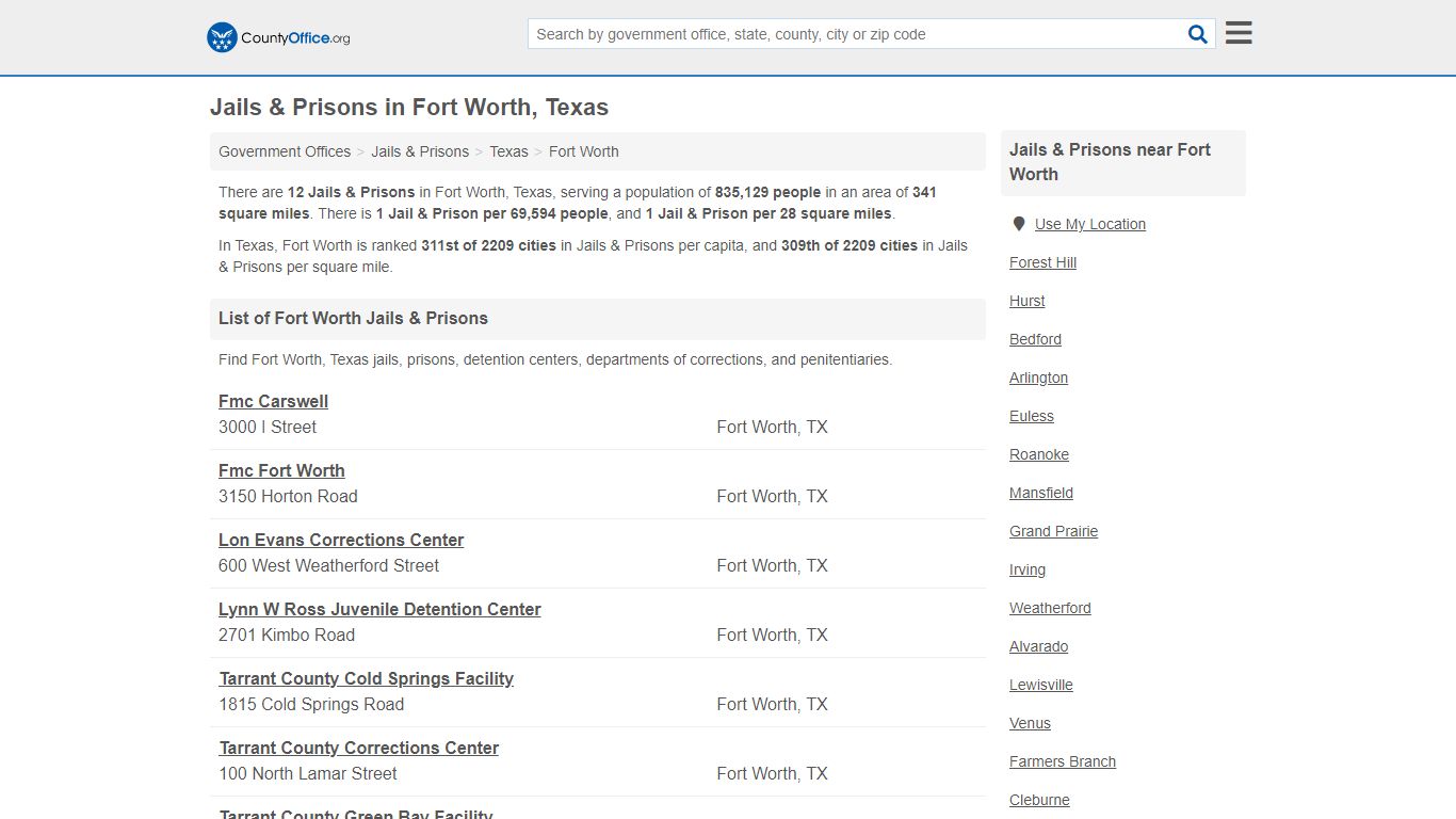 Jails & Prisons - Fort Worth, TX (Inmate Rosters & Records)